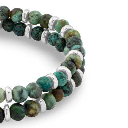 Pulsera con piedras 4mm, mini donas y broche en baño de rodio - Joyería y bisutería fina