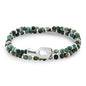 Pulsera con piedras 4mm, mini donas y broche en baño de rodio - Joyería y bisutería fina
