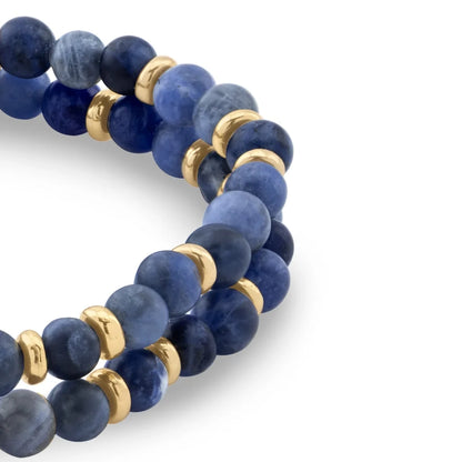 Pulsera con piedras de 4mm, con mini donas y broche en baño de oro de 22K - Joyería y bisutería fina
