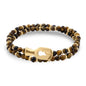 Pulsera con piedras de 4mm, con mini donas y broche en baño de oro de 22K - Joyería y bisutería fina
