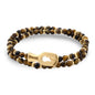 Pulsera con piedras de 4mm, con mini donas y broche en baño de oro de 22K - Joyería y bisutería fina