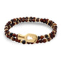 Pulsera con piedras de 4mm, con mini donas y broche en baño de oro de 22K - Joyería y bisutería fina