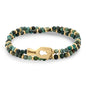 Pulsera con piedras de 4mm, con mini donas y broche en baño de oro de 22K - Joyería y bisutería fina
