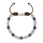 Pulsera ajustable, con piedras naturales de 6mm, baño de rodio - Joyería y bisutería fina