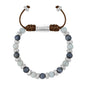 Pulsera ajustable, con piedras naturales de 6mm, baño de rodio - Joyería y bisutería fina