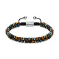 Pulsera ajustable con piedras 4mm, con mini donas y placa insignia en baño de rodio - Joyería y bisutería fina
