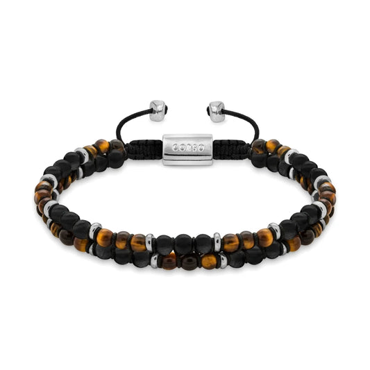 Pulsera ajustable con piedras 4mm, con mini donas y placa insignia en baño de rodio - Joyería y bisutería fina