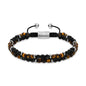 Pulsera ajustable con piedras 4mm, con mini donas y placa insignia en baño de rodio - Joyería y bisutería fina