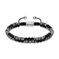 Pulsera ajustable con piedras 4mm, con mini donas y placa insignia en baño de rodio - Joyería y bisutería fina
