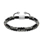 Pulsera ajustable con piedras 4mm, con mini donas y placa insignia en baño de rodio - Joyería y bisutería fina