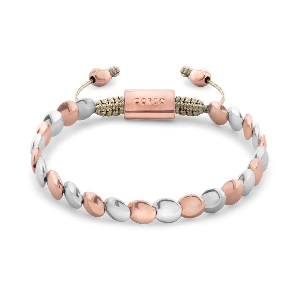 Pulsera con broche ajustable, mini lunas en baño de oro rosa 22K o rodio - Joyería y bisutería fina