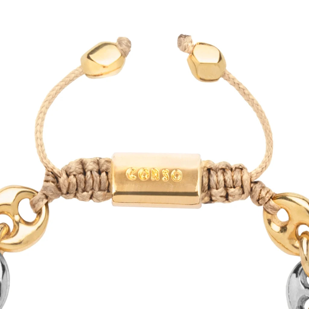 Pulsera con eslabones en baño de rodio u oro 22K - Joyería y bisutería fina