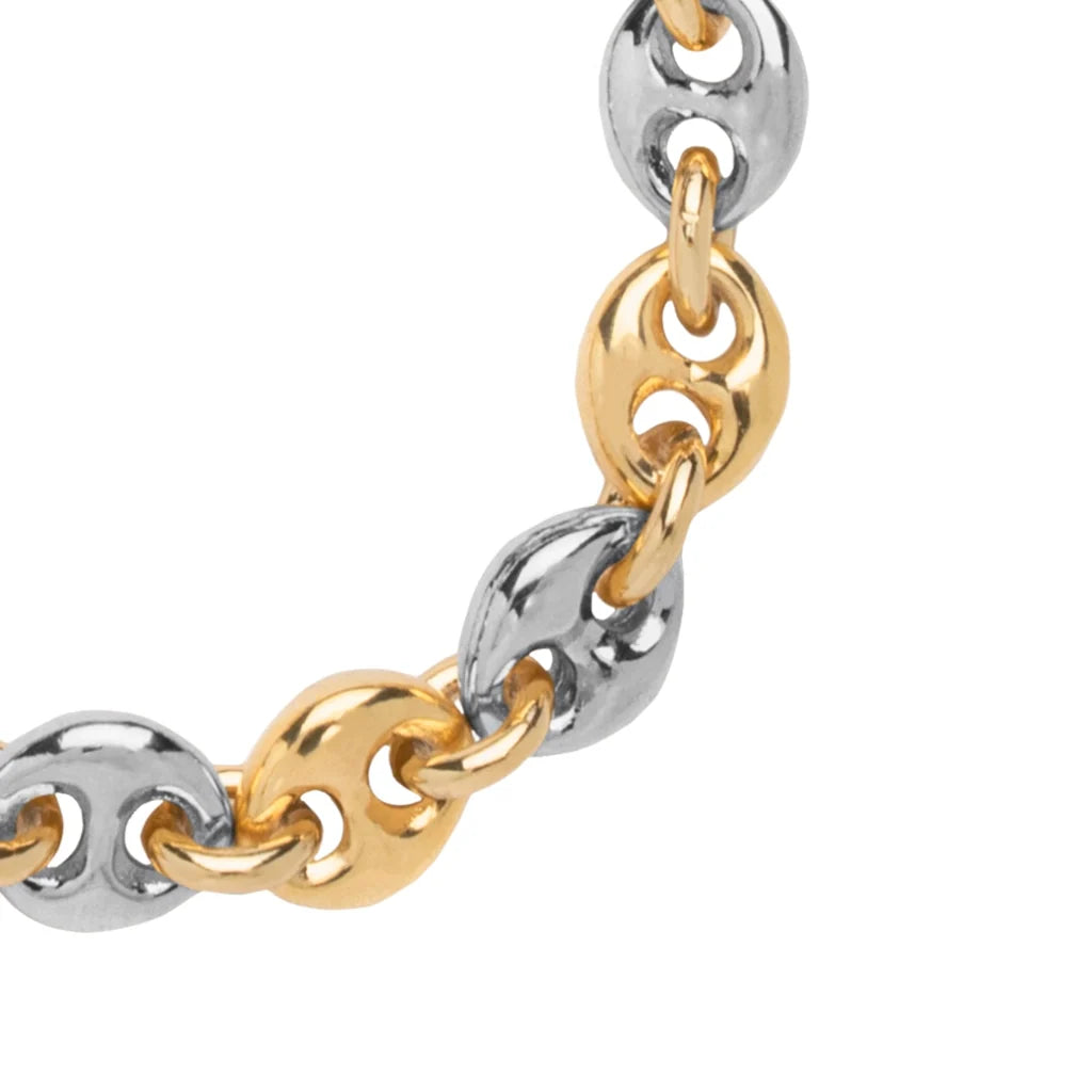 Pulsera con eslabones en baño de rodio u oro 22K - Joyería y bisutería fina