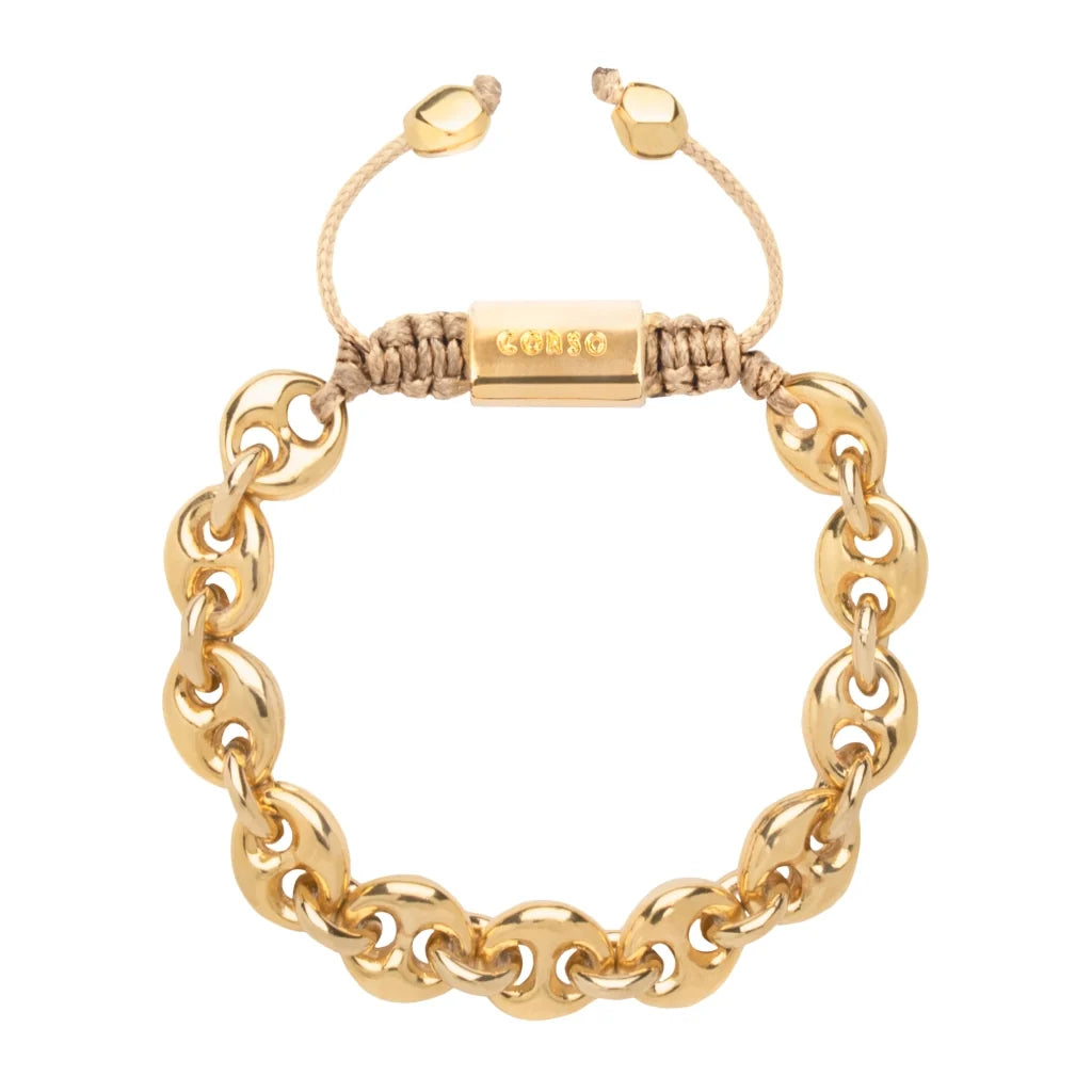 Pulsera con eslabones en baño de oro de 22K - Joyería y bisutería fina