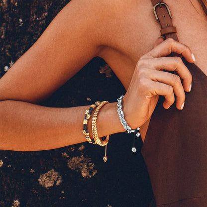 Pulsera con eslabones en baño de rodio - Joyería y bisutería fina