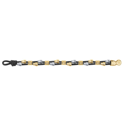 Pulsera baño de Oro 22K, piel española, baño de rodio, perlas - Joyería y bisutería fina