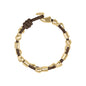 Pulsera de piel natural española, con detalles, broche y perlas en baño de oro 22K - Joyería y bisutería fina