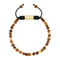 Pulsera con piedras en cubo facetado 4mm, con placa con insignia Corso y mini donas de baño de oro de 22K - Joyería y bisutería fina