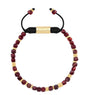 Pulsera con piedras en cubo facetado 4mm, con placa con insignia Corso y mini donas de baño de oro de 22K - Joyería y bisutería fina