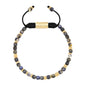 Pulsera con piedras en cubo facetado 4mm, con placa con insignia Corso y mini donas de baño de oro de 22K - Joyería y bisutería fina