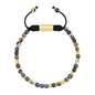 Pulsera con piedras en cubo facetado 4mm, con placa con insignia Corso y mini donas de baño de oro de 22K - Joyería y bisutería fina