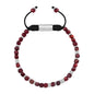Pulsera con piedras en cubo facetado 4mm, con placa con insignia Corso y mini donas de baño de rodio - Joyería y bisutería fina