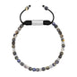 Pulsera con piedras en cubo facetado 4mm, con placa con insignia Corso y mini donas de baño de rodio - Joyería y bisutería fina