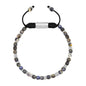 Pulsera con piedras en cubo facetado 4mm, con placa con insignia Corso y mini donas de baño de rodio - Joyería y bisutería fina