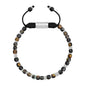 Pulsera con piedras en cubo facetado 4mm, con placa con insignia Corso y mini donas de baño de rodio - Joyería y bisutería fina
