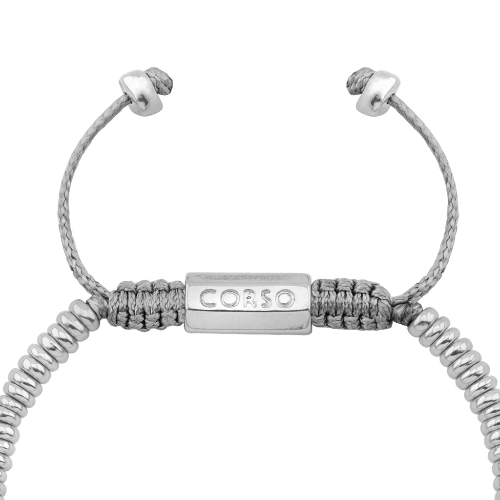 Pulsera con rondanas, donas y placa octagonal en baño de rodio - Joyería y bisutería fina