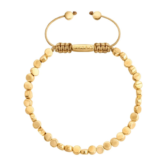Pulsera con cuentas cilíndricas bañadas en Oro 22K - Joyería y bisutería fina