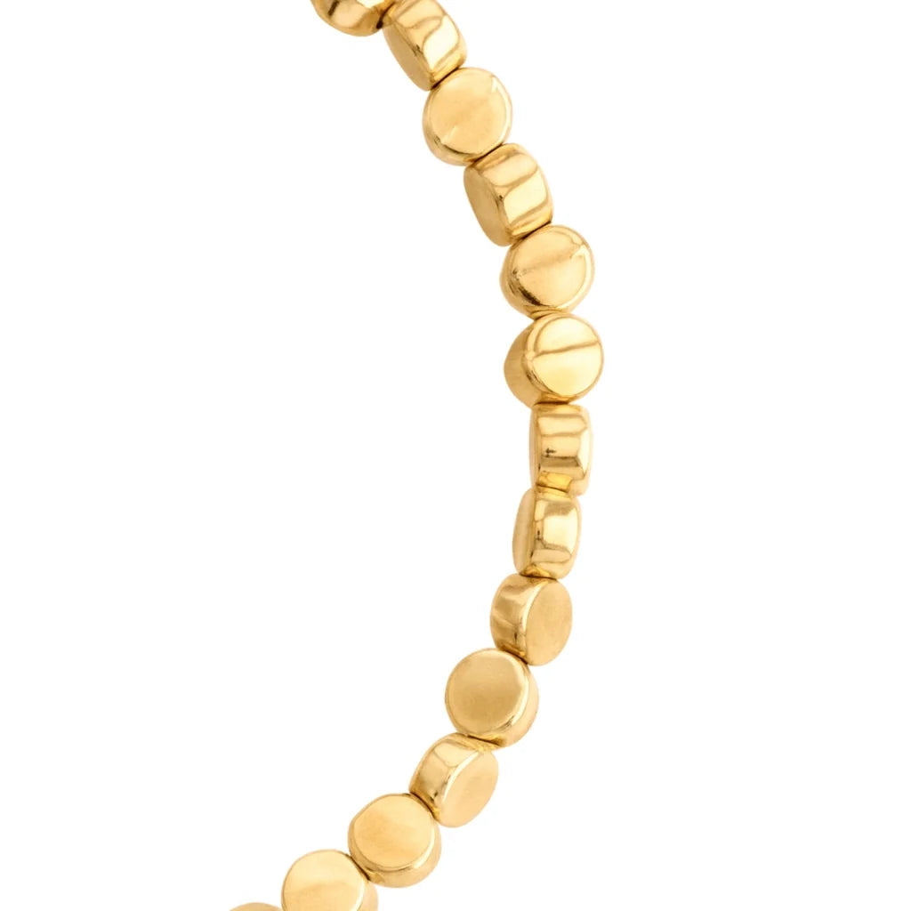 Pulsera con cuentas cilíndricas bañadas en Oro 22K - Joyería y bisutería fina