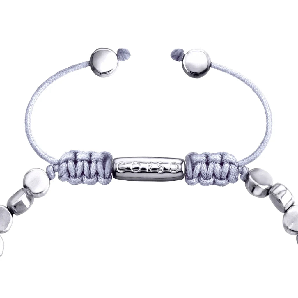 Pulsera con cuentas cilíndricas bañadas en rodio - Joyería y bisutería fina
