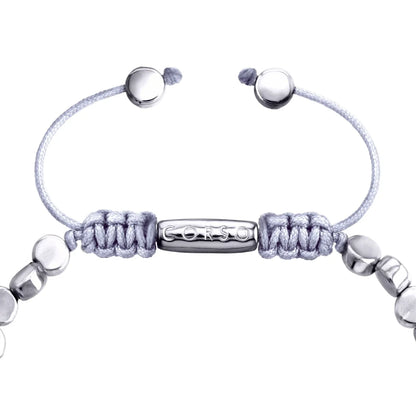 Pulsera con cuentas cilíndricas bañadas en rodio - Joyería y bisutería fina