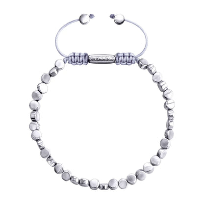 Pulsera con cuentas cilíndricas bañadas en rodio - Joyería y bisutería fina