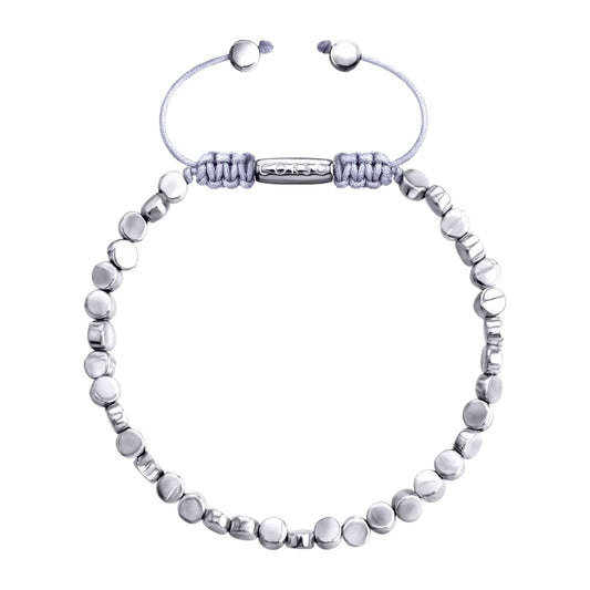 Pulsera con cuentas cilíndricas bañadas en rodio - Joyería y bisutería fina