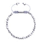 Pulsera con cuentas cilíndricas bañadas en rodio - Joyería y bisutería fina