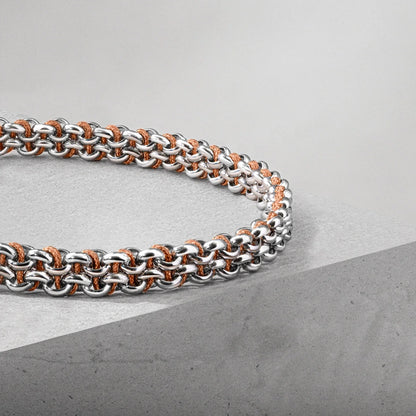Pulsera En baño de rodio, Hilo de seda, Trenzado - Joyería y bisutería fina