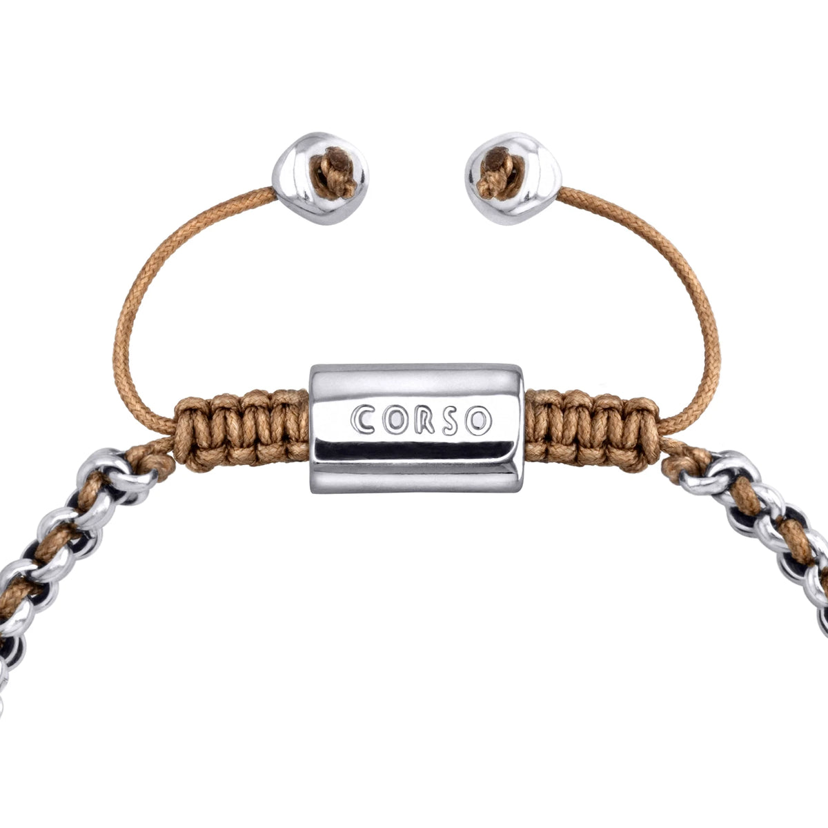 Pulsera En baño de rodio, Hilo de seda, Trenzado - Joyería y bisutería fina