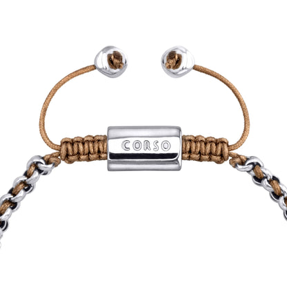 Pulsera En baño de rodio, Hilo de seda, Trenzado - Joyería y bisutería fina