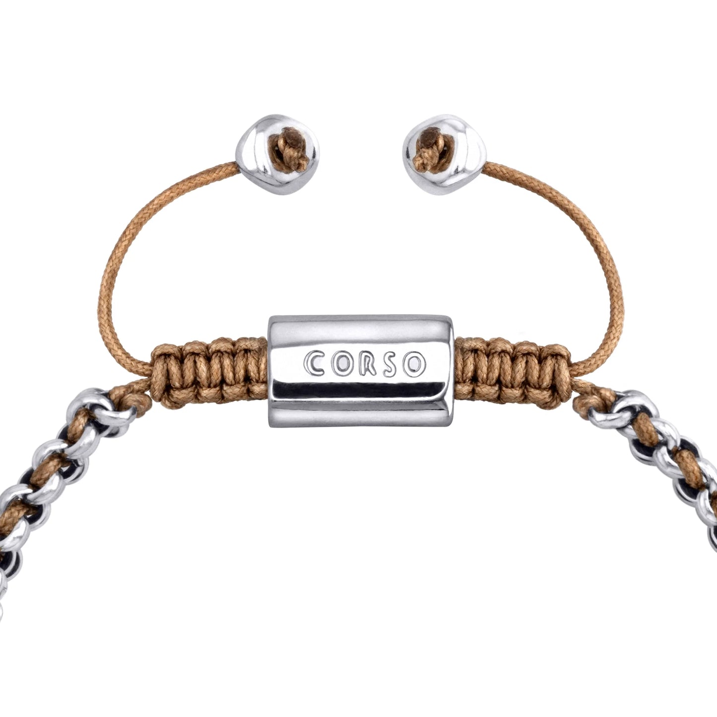Pulsera En baño de rodio, Hilo de seda, Trenzado - Joyería y bisutería fina
