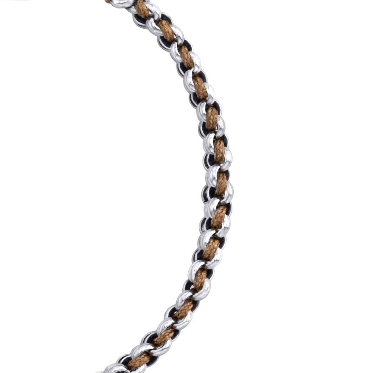 Pulsera En baño de rodio, Hilo de seda, Trenzado - Joyería y bisutería fina