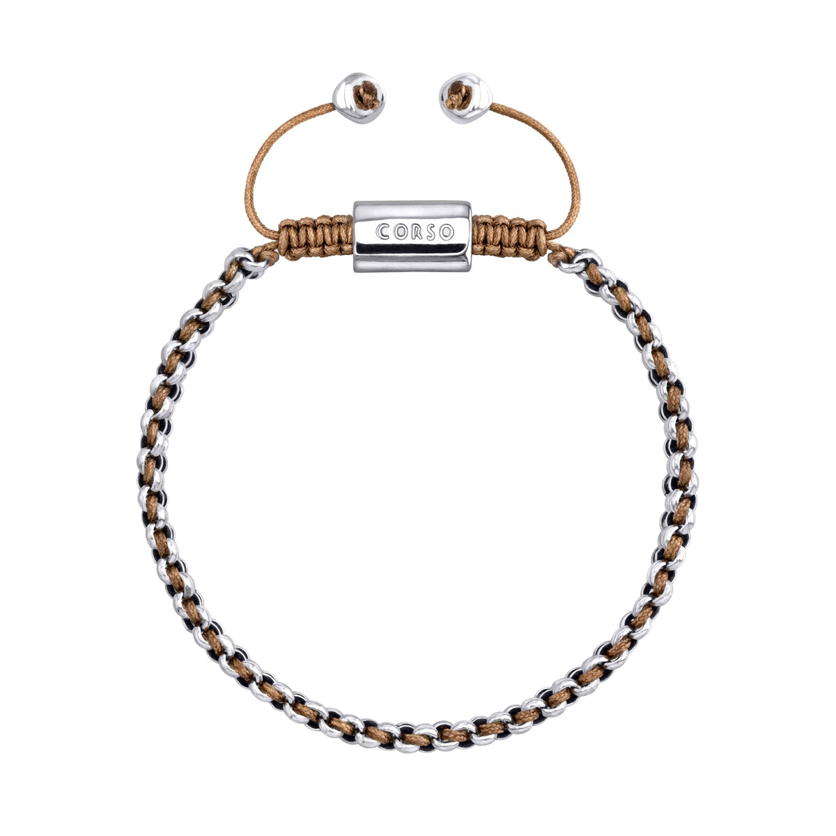 Pulsera En baño de rodio, Hilo de seda, Trenzado - Joyería y bisutería fina
