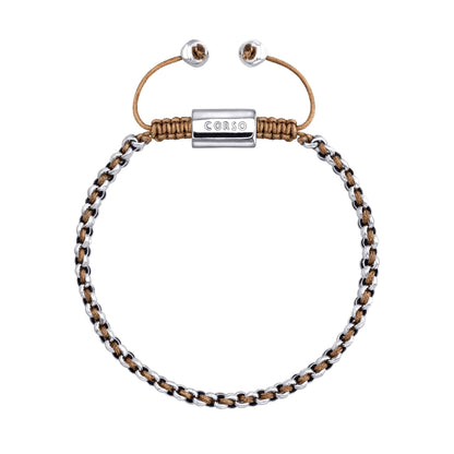 Pulsera En baño de rodio, Hilo de seda, Trenzado - Joyería y bisutería fina