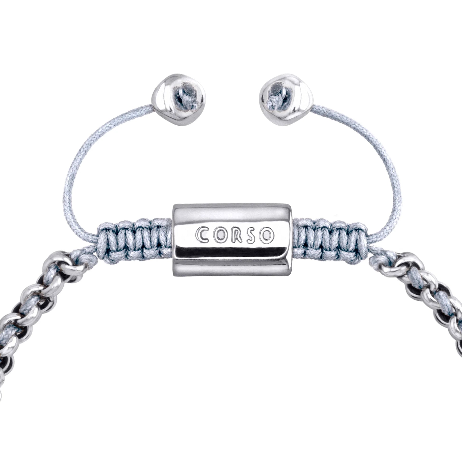 Pulsera En baño de rodio, Hilo de seda, Trenzado - Joyería y bisutería fina