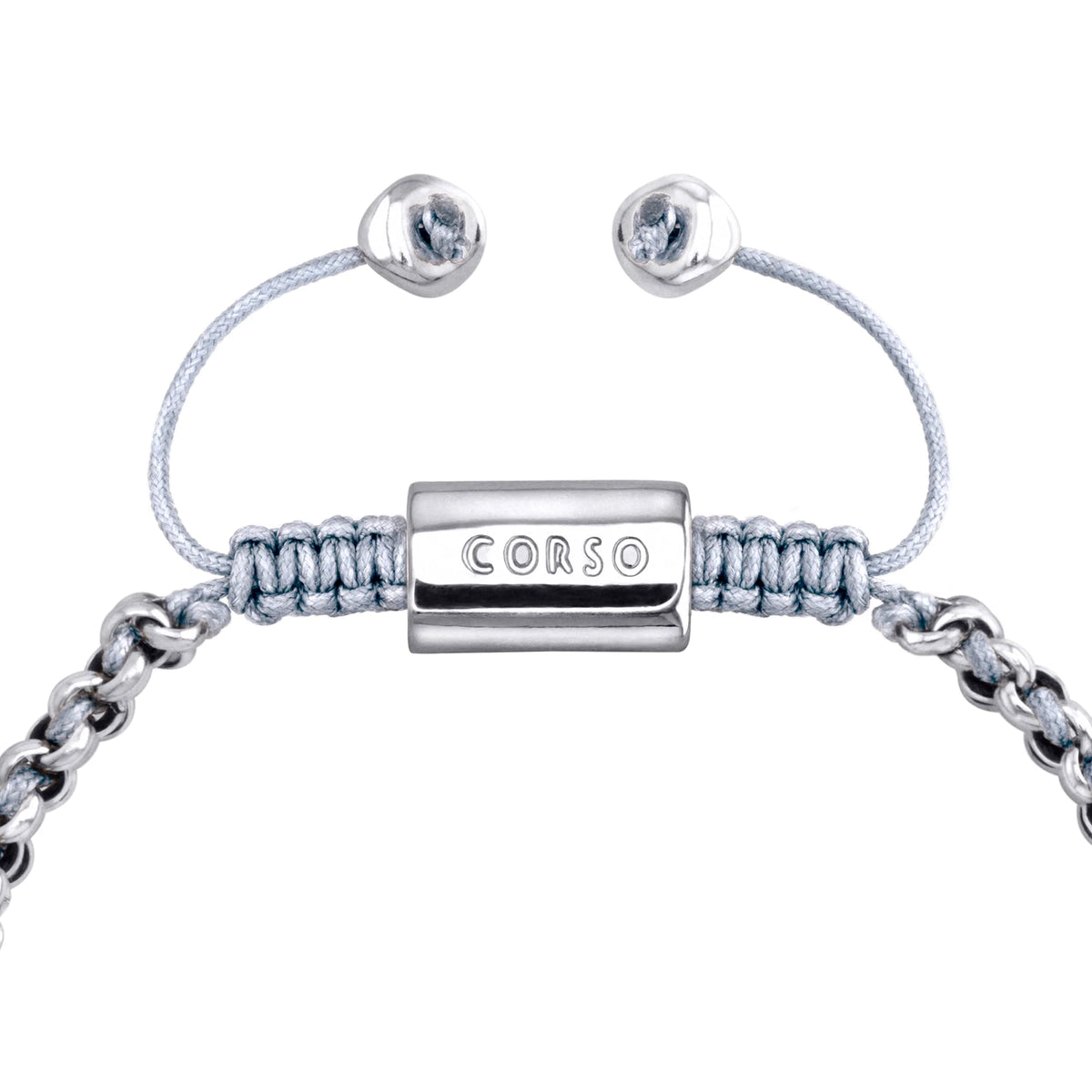 Pulsera En baño de rodio, Hilo de seda, Trenzado - Joyería y bisutería fina