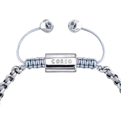 Pulsera En baño de rodio, Hilo de seda, Trenzado - Joyería y bisutería fina