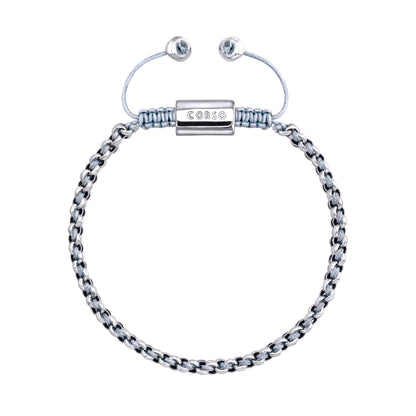 Pulsera En baño de rodio, Hilo de seda, Trenzado - Joyería y bisutería fina