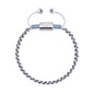 Pulsera En baño de rodio, Hilo de seda, Trenzado - Joyería y bisutería fina