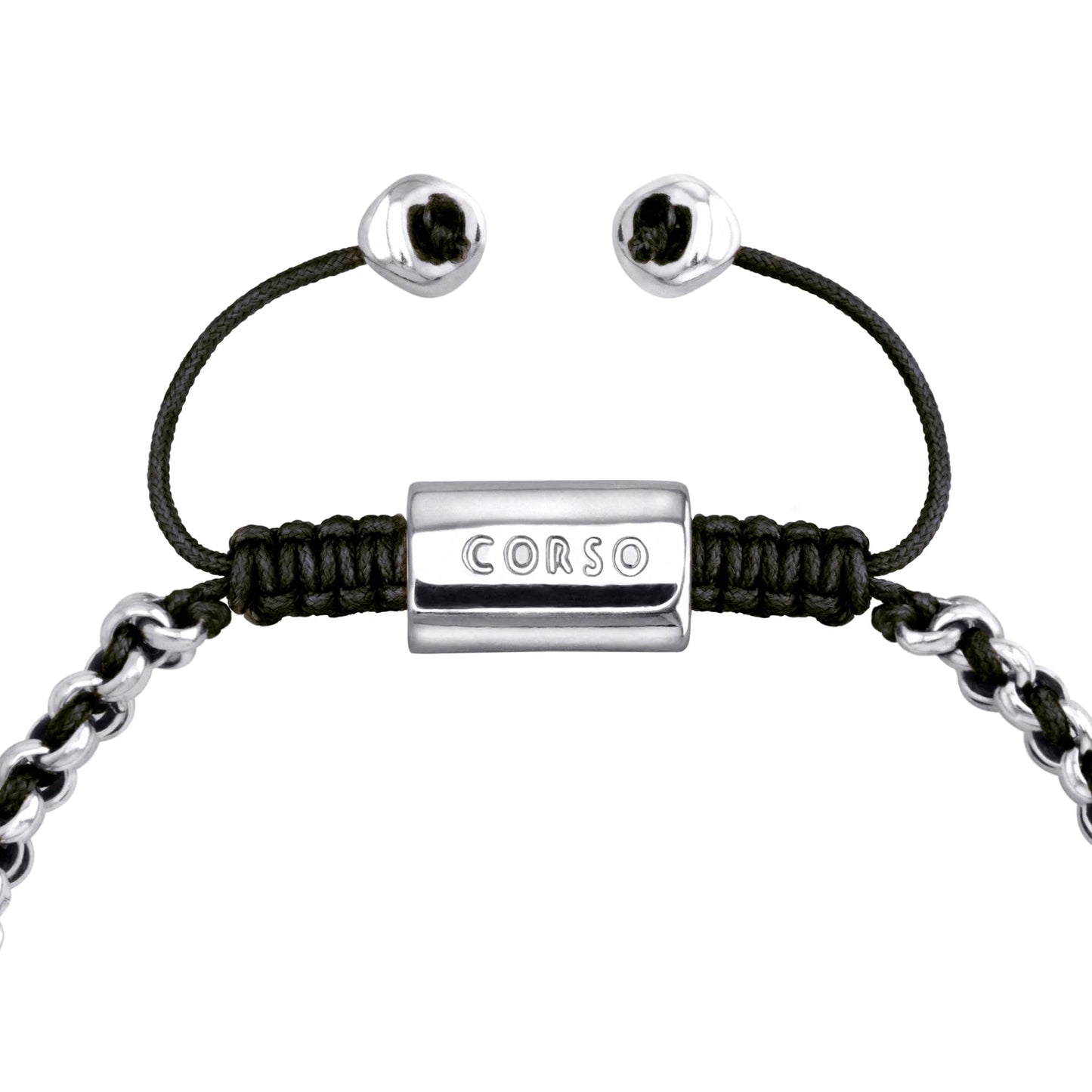 Pulsera En baño de rodio, Hilo de seda, Trenzado - Joyería y bisutería fina